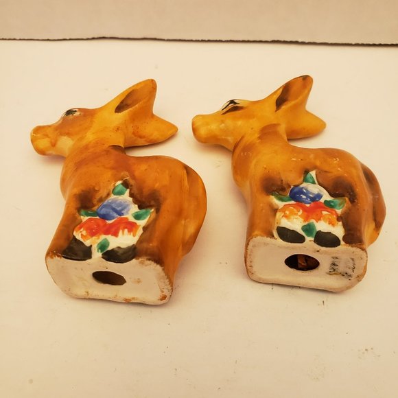 Vintage Donkey or Deer Floral Salt & Pepper Shaker Set - Picture 5 of 7